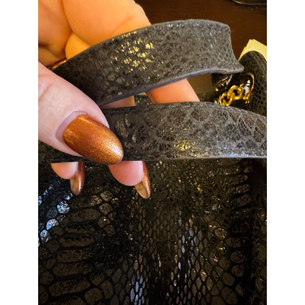 Michael Kors Black Python Snakeskin Embossed Leat… - image 5
